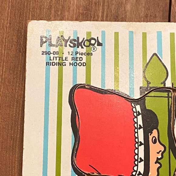 Vintage Wooden PLAYSKOOL Puzzle Little Red Riding Hood - Picture 4 of 5
